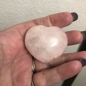 Heart Shaped Rose Quartz Palm Stone - Approx: 1.8”